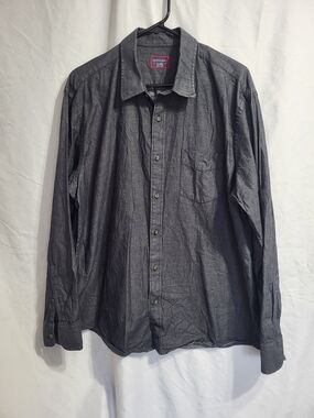 Untuckit Men's Long Sleeve Shirt - Charcoal Gray, Size XL